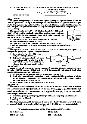 Đề thi tuyển sinh Lớp 10 THPT môn Vật lý (Chuyên) - Năm học 2012-2013 - Sở giáo dục và đào tạo Đăk Lăk (Có đáp án)
